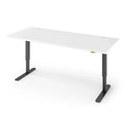Jaxson Standing Desk in 3D Laminate 30x71-Designer White-Single Stage (26.9" - 45.9") Range-Basalt Black-iMovR