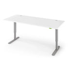 Jaxson Standing Desk in 3D Laminate 30x71-Designer White-Single Stage (26.9" - 45.9") Range-Starlight Silver-iMovR