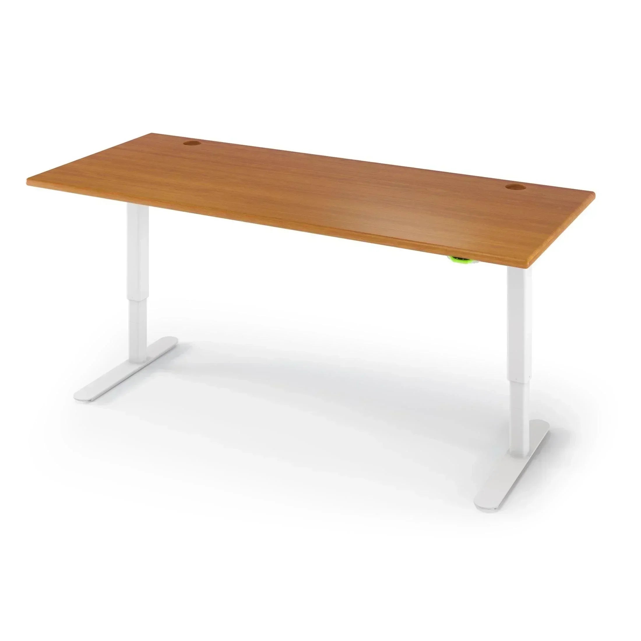 Jaxson Standing Desk in 3D Laminate 30x71-Hayward Cherry-Single Stage (26.9" - 45.9") Range-Alabaster White-iMovR