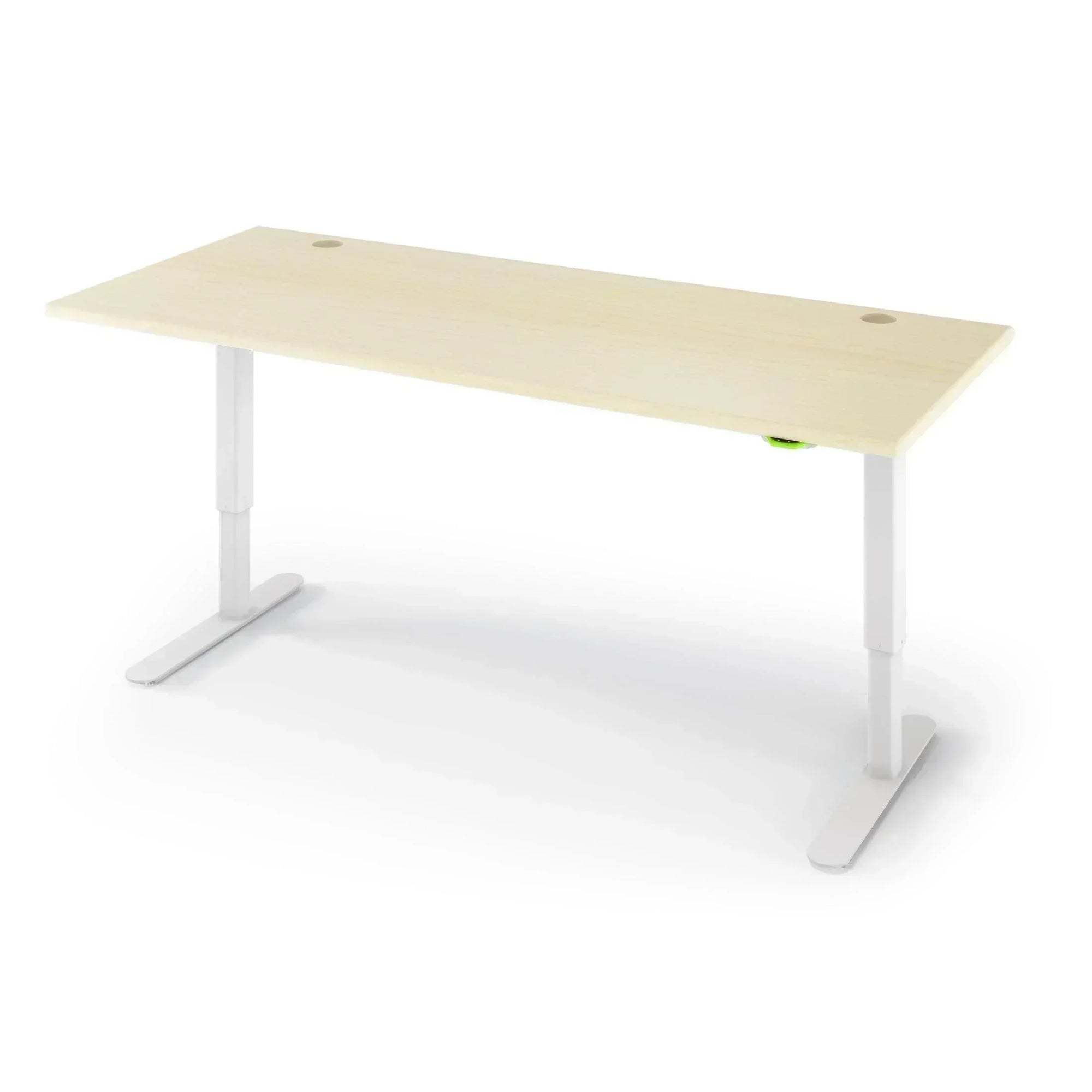 Jaxson Standing Desk in 3D Laminate 30x71-Light Maple-Single Stage (26.9" - 45.9") Range-Alabaster White-iMovR