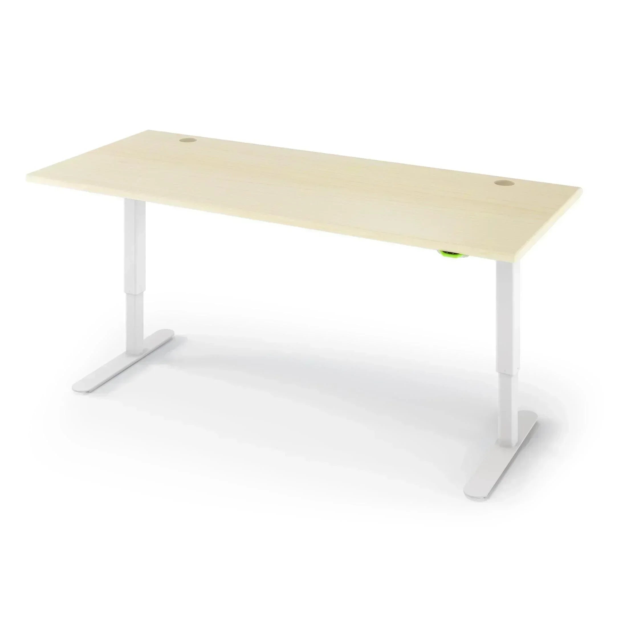 Jaxson Standing Desk in 3D Laminate 30x71-Light Maple-Single Stage (26.9" - 45.9") Range-Alabaster White-iMovR