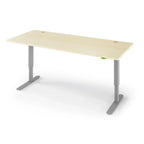 Jaxson Standing Desk in 3D Laminate 30x71-Light Maple-Single Stage (26.9" - 45.9") Range-Starlight Silver-iMovR