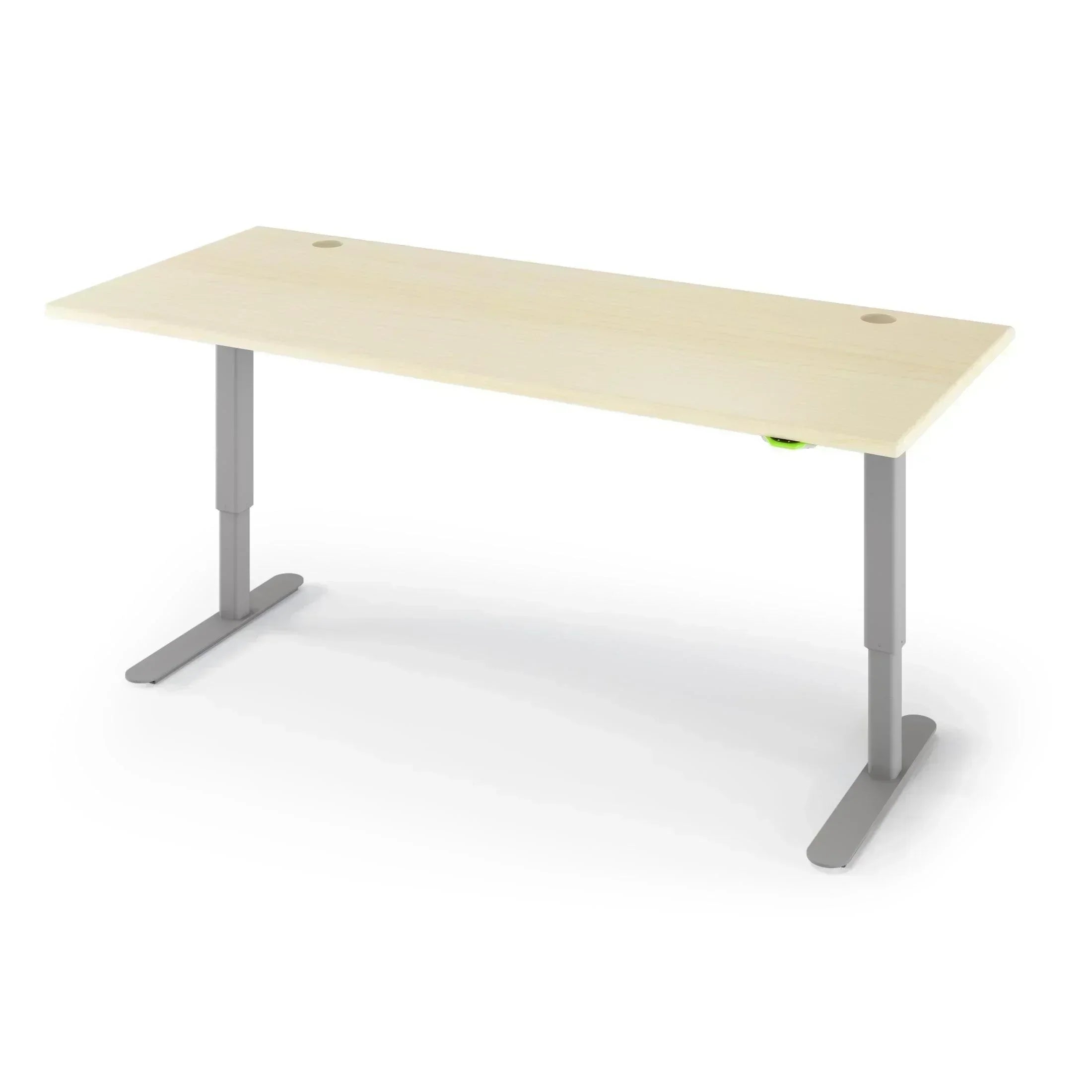 Jaxson Standing Desk in 3D Laminate 30x71-Light Maple-Single Stage (26.9" - 45.9") Range-Starlight Silver-iMovR