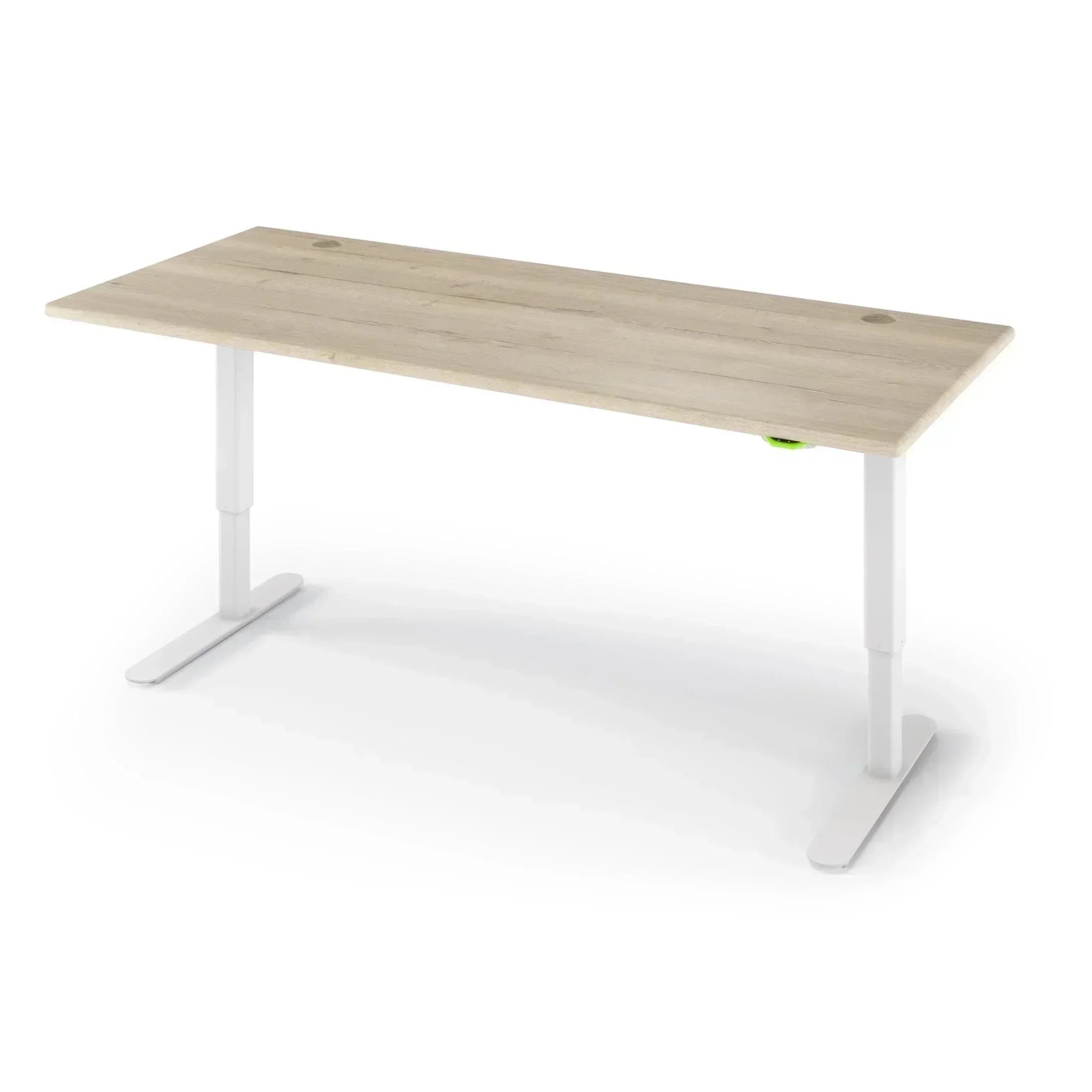 Jaxson Standing Desk in 3D Laminate 30x71-Natural Oak-Single Stage (26.9" - 45.9") Range-Alabaster White-iMovR