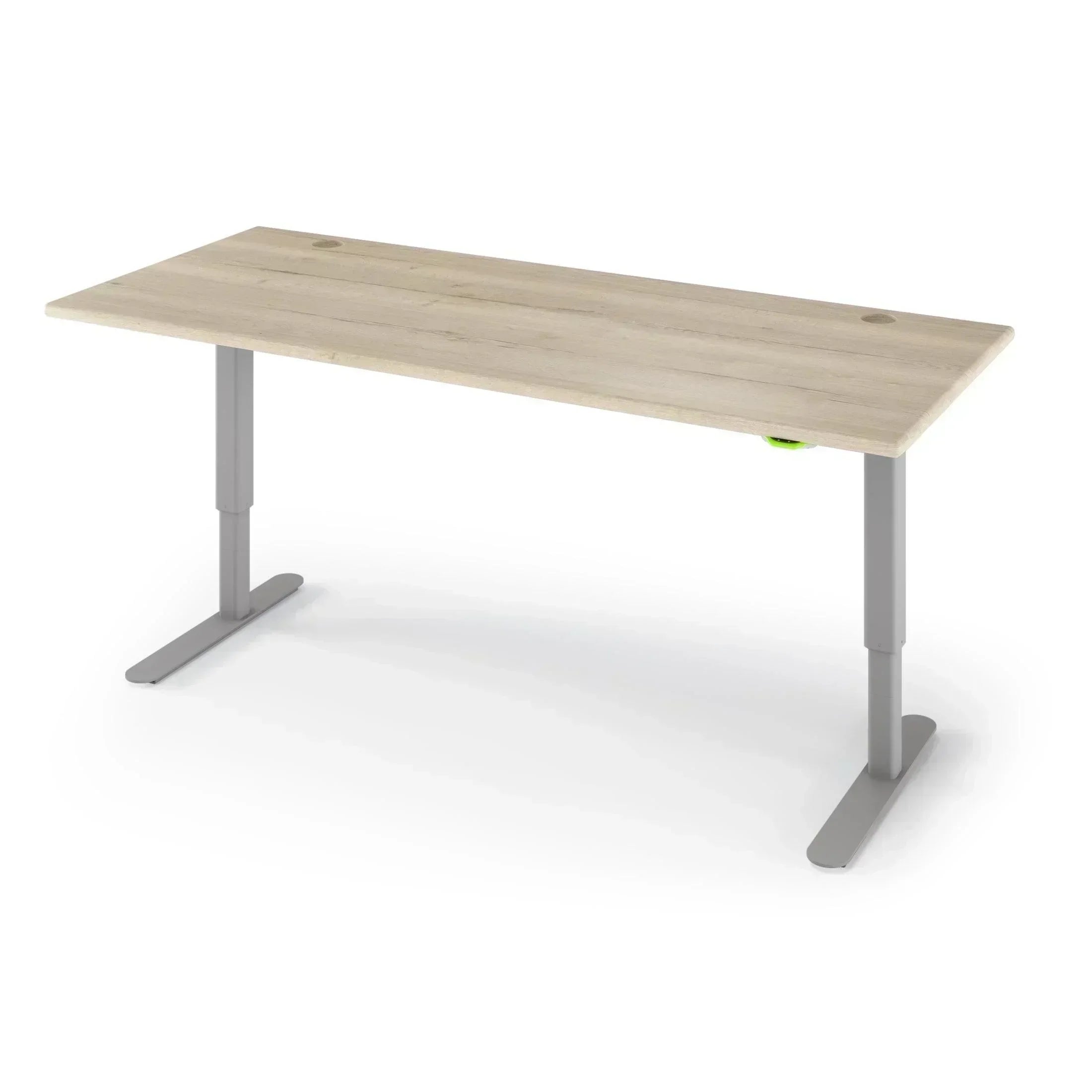 Jaxson Standing Desk in 3D Laminate 30x71-Natural Oak-Single Stage (26.9" - 45.9") Range-Starlight Silver-iMovR