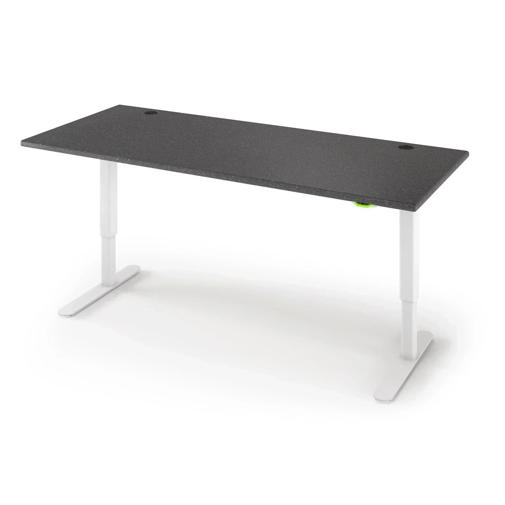 Jaxson Standing Desk in 3D Laminate 30x71-Shark Gray-Single Stage (26.9" - 45.9") Range-Alabaster White-iMovR