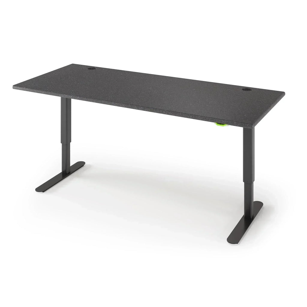 Jaxson Standing Desk in 3D Laminate 30x71-Shark Gray-Single Stage (26.9" - 45.9") Range-Basalt Black-iMovR