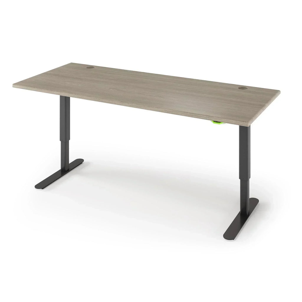 Jaxson Standing Desk in 3D Laminate 30x71-Swiss Elm-Single Stage (26.9" - 45.9") Range-Basalt Black-iMovR