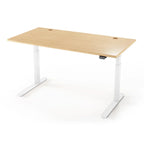 Lander Standing Desk in 3D Laminate 30x65-Almond Cherry-White-With Grommet Holes-iMovR