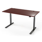 Lander Standing Desk in 3D Laminate 30x65-Clove Mahogany-Black-With Grommet Holes-iMovR