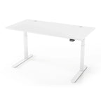 Lander Standing Desk in 3D Laminate 30x65-Designer White-White-With Grommet Holes-iMovR