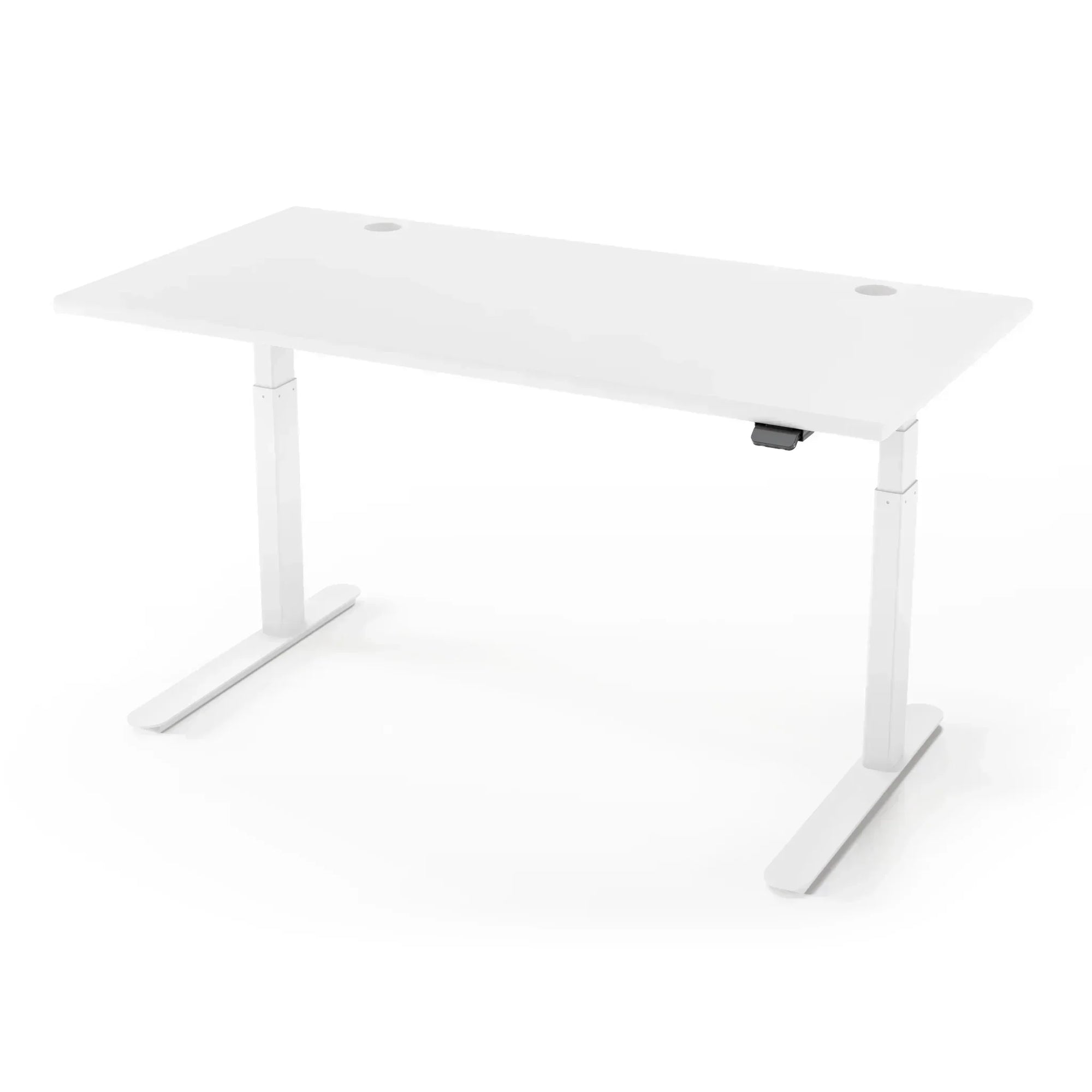Lander Standing Desk in 3D Laminate 30x65-Designer White-White-With Grommet Holes-iMovR