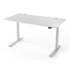 Lander Standing Desk in 3D Laminate 30x65-Fashion Gray-Silver-With Grommet Holes-iMovR