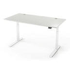 Lander Standing Desk in 3D Laminate 30x65-Fashion Gray-White-With Grommet Holes-iMovR