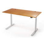 Lander Standing Desk in 3D Laminate 30x65-Hayward Cherry-Silver-With Grommet Holes-iMovR