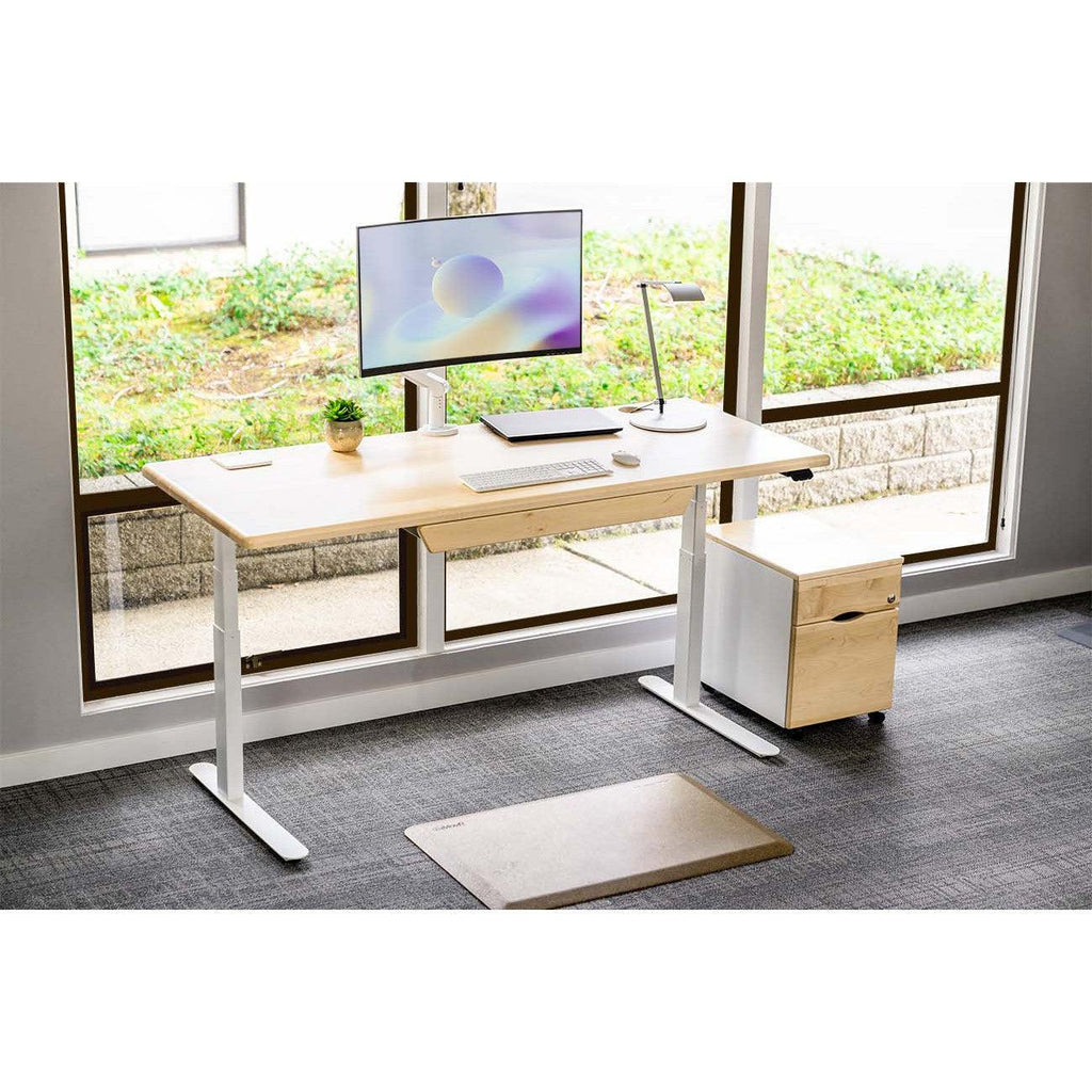 Lander Standing Desk with Solid Wood Desktop