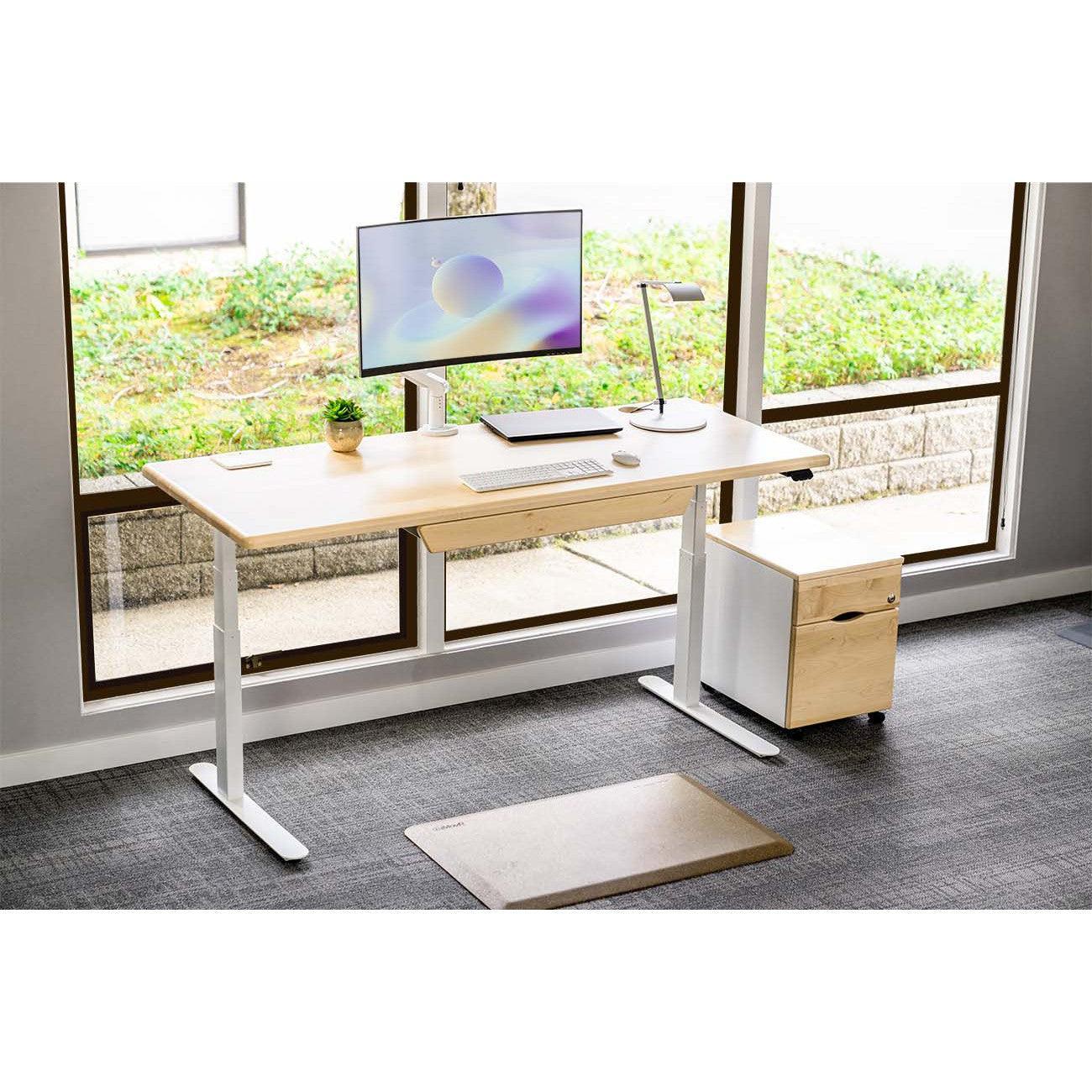 Lander Standing Desk with Solid Wood Desktop