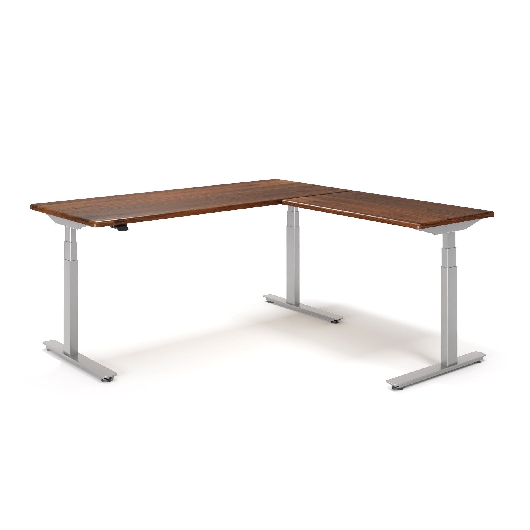 Lander Standing L-Desk with Solid Wood Desktop