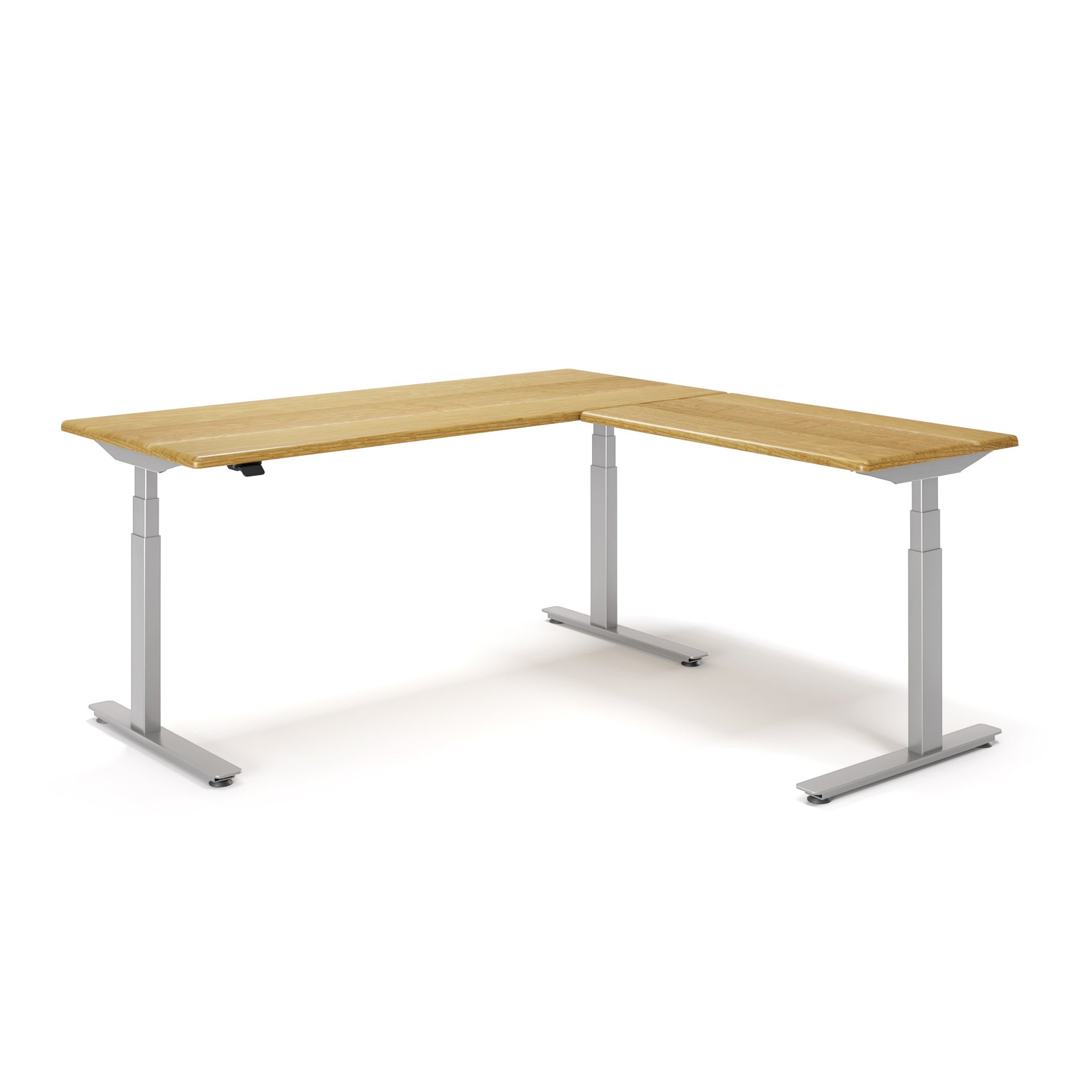 Lander Standing L-Desk with Solid Wood Desktop