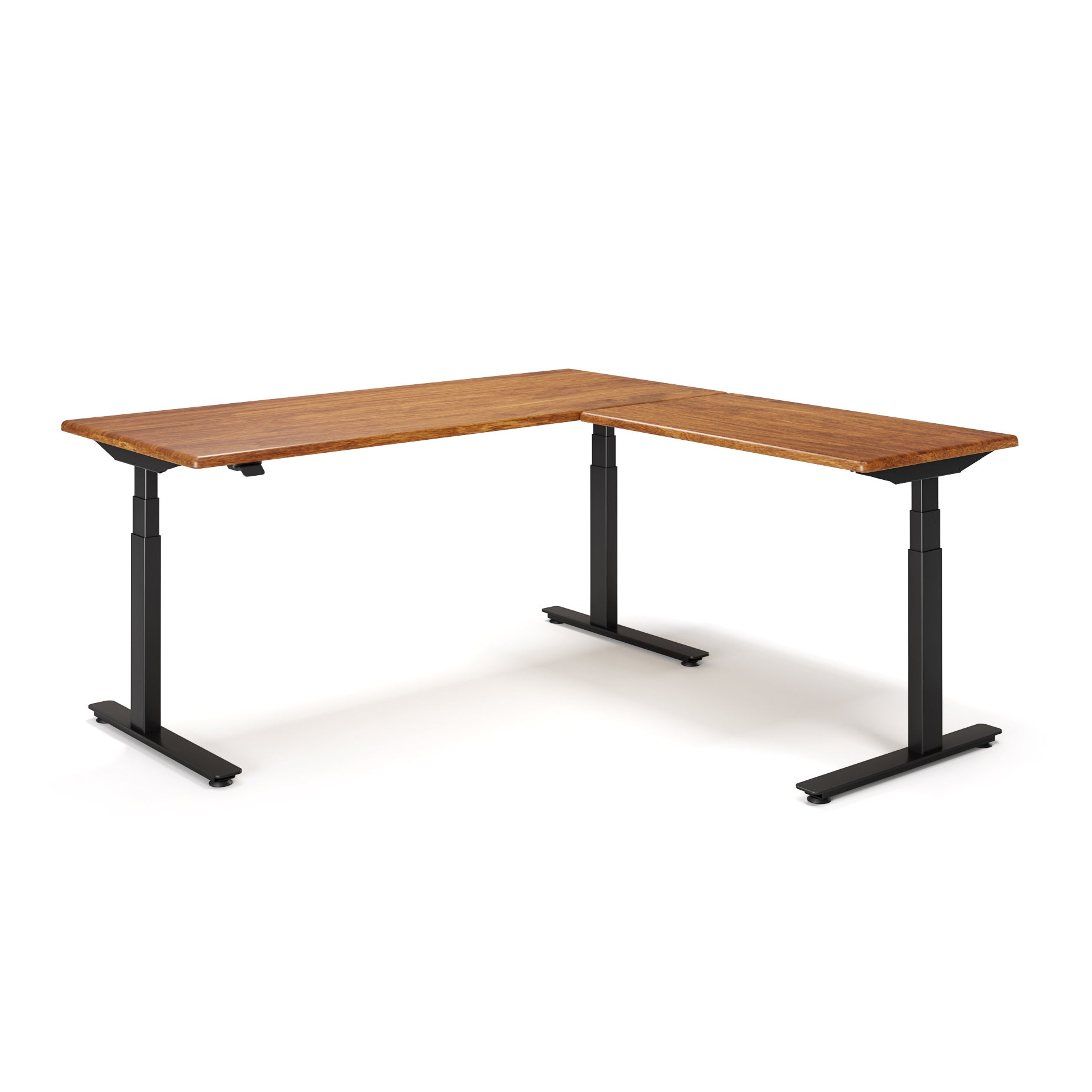 Lander Standing L-Desk with Solid Wood Desktop