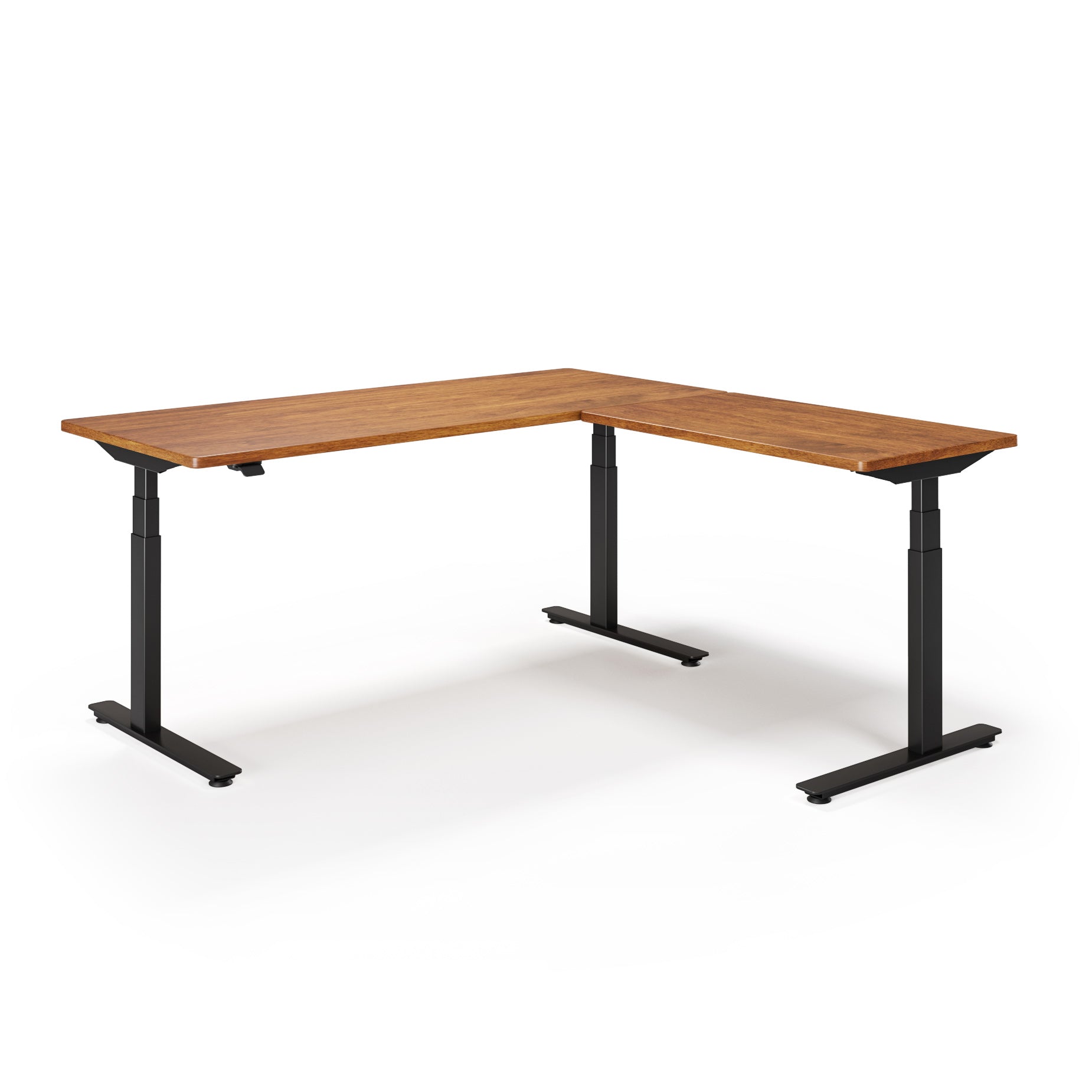 P1 ELITE L-Shaped Standing Desk with Solid Wood Desktop