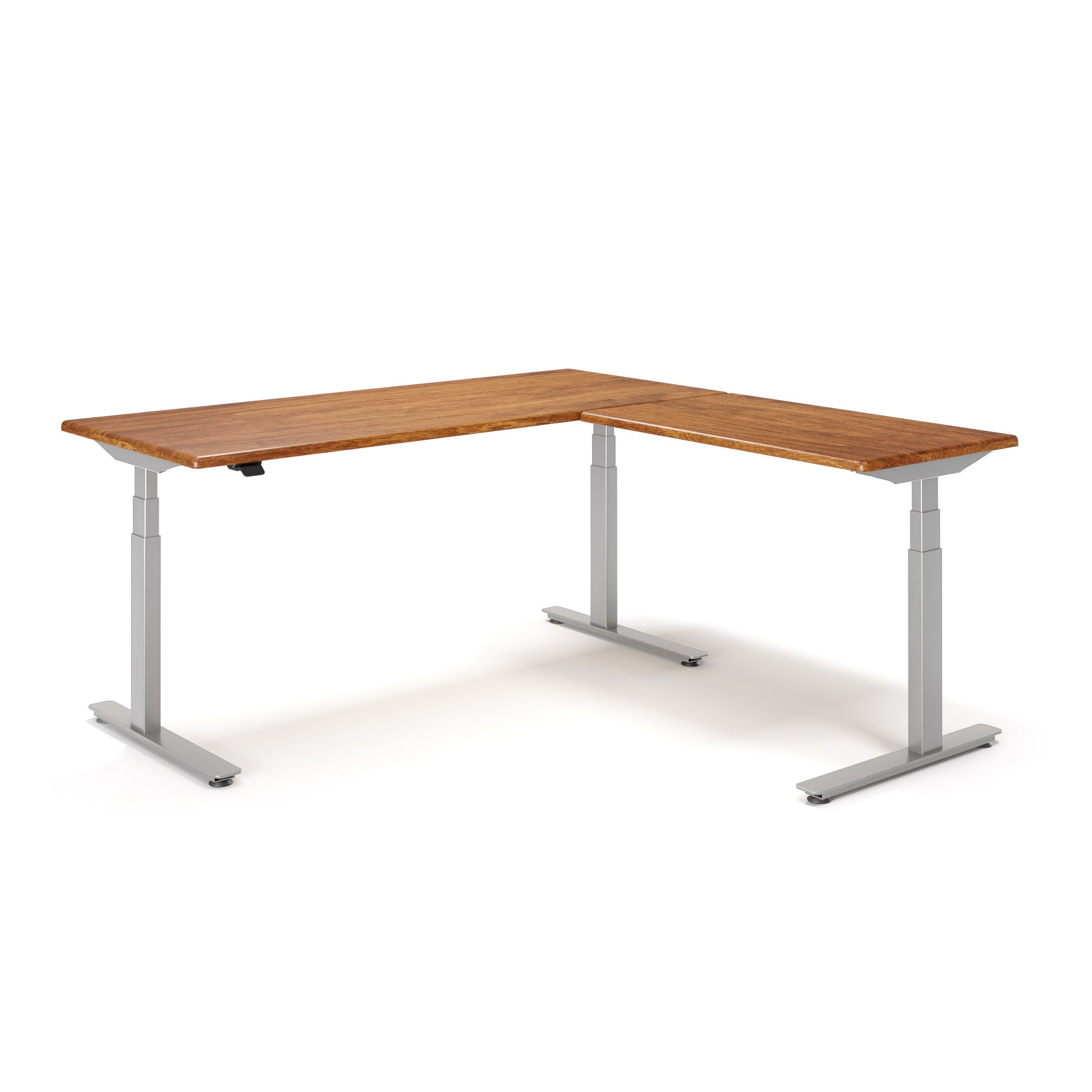 Lander Standing L-Desk with Solid Wood Desktop