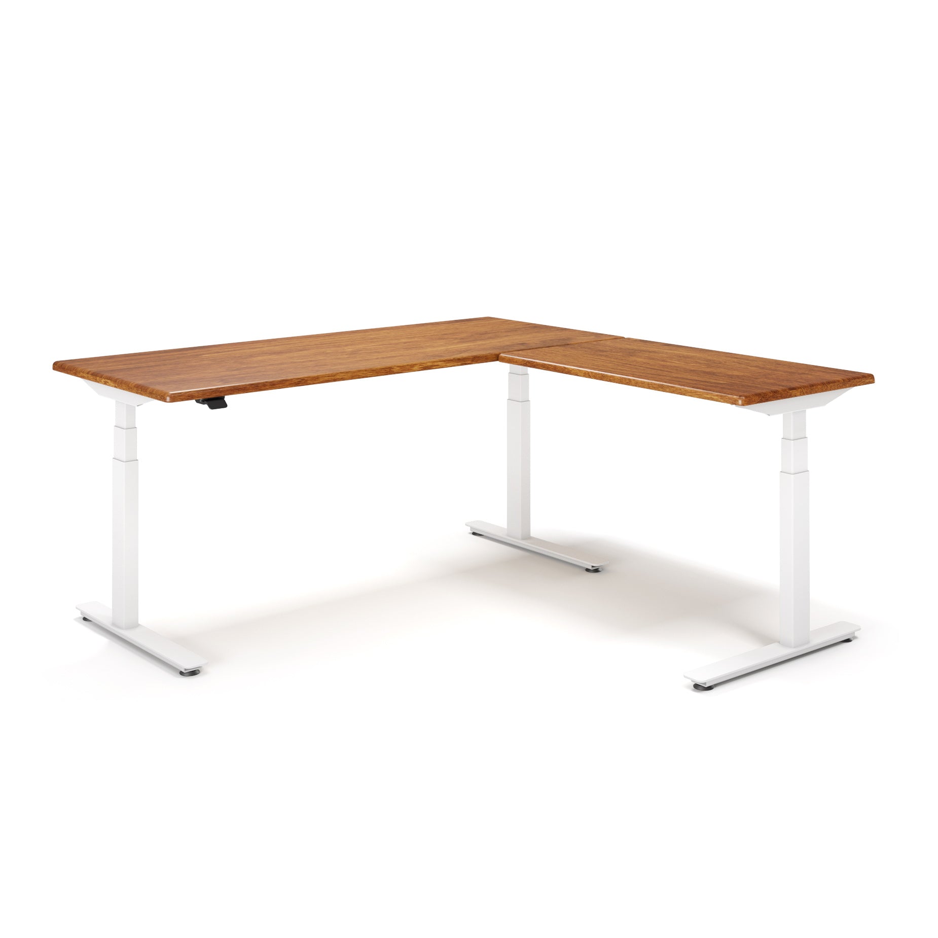 Lander Standing L-Desk with Solid Wood Desktop