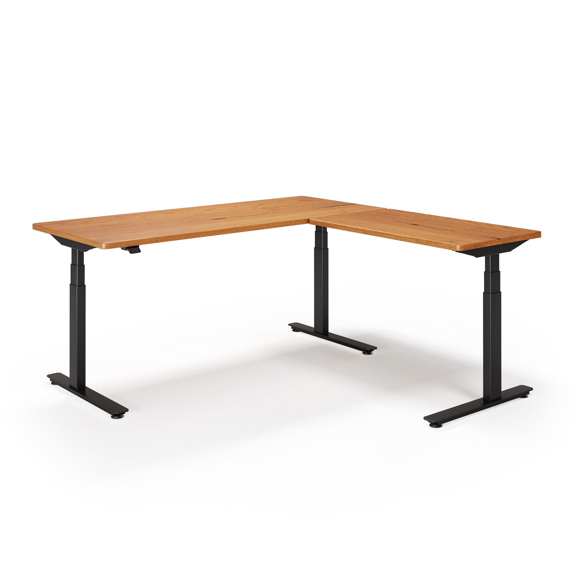 P1 ELITE L-Shaped Standing Desk with Solid Wood Desktop