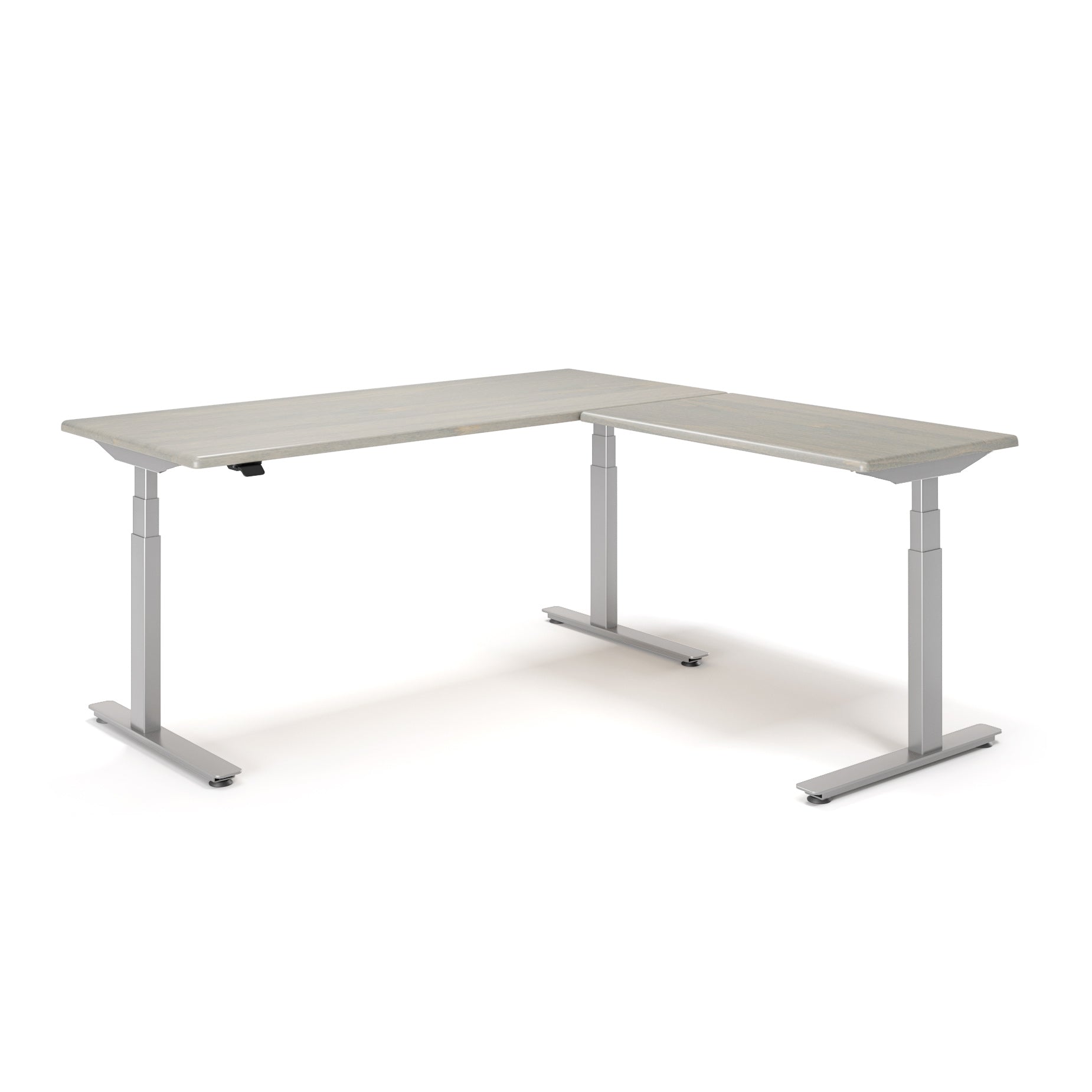 Lander Standing L-Desk with Solid Wood Desktop