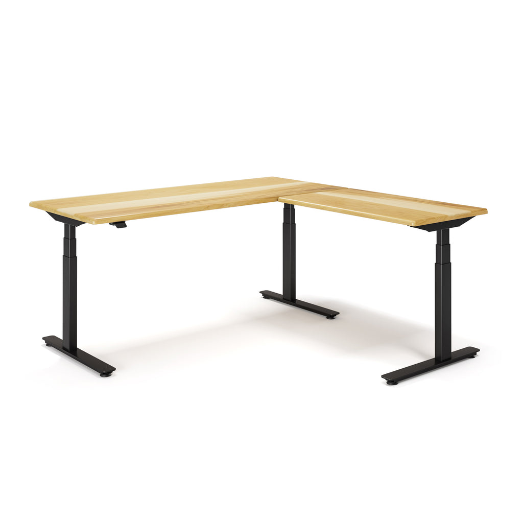 Lander Standing L-Desk with Solid Wood Desktop