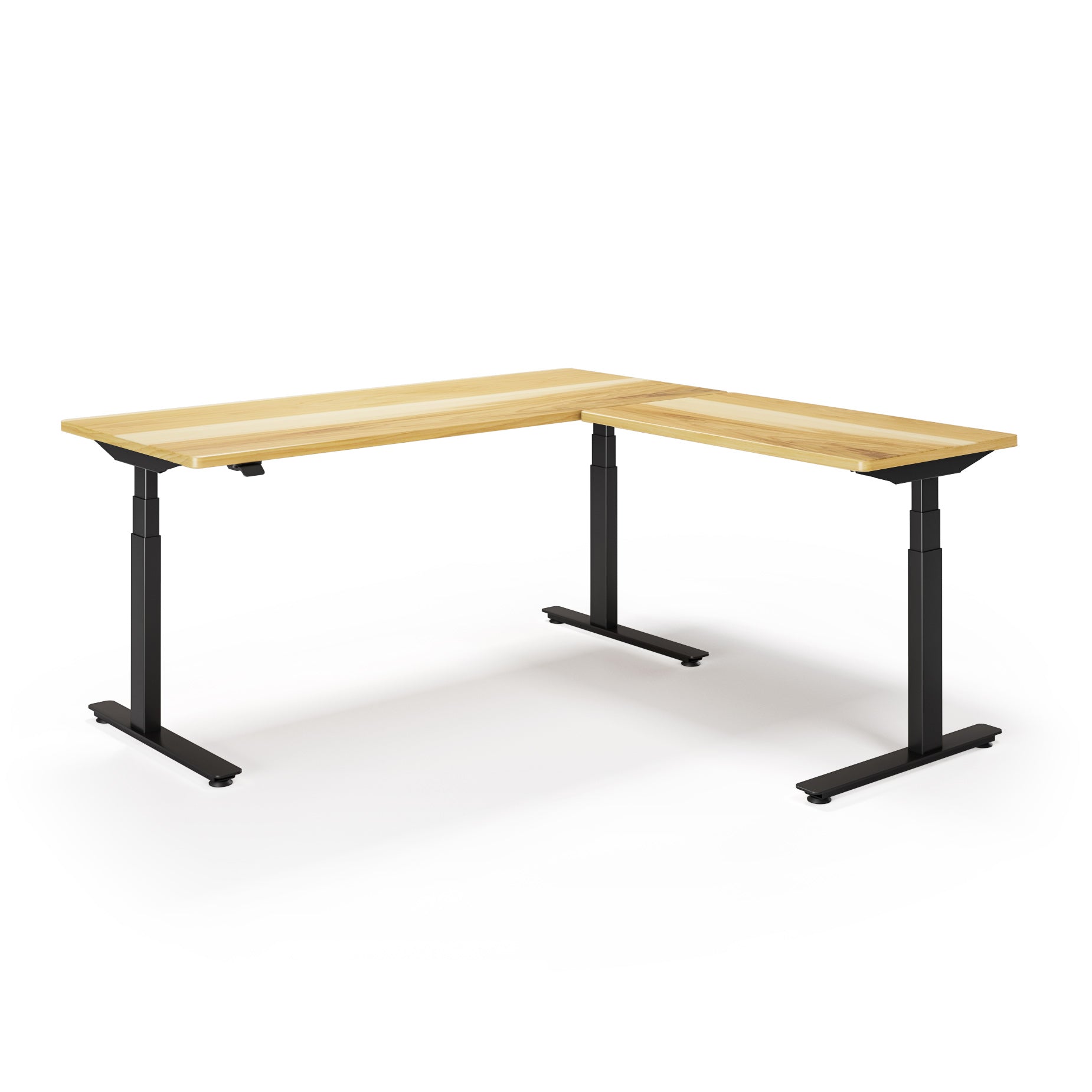 P1 ELITE L-Shaped Standing Desk with Solid Wood Desktop