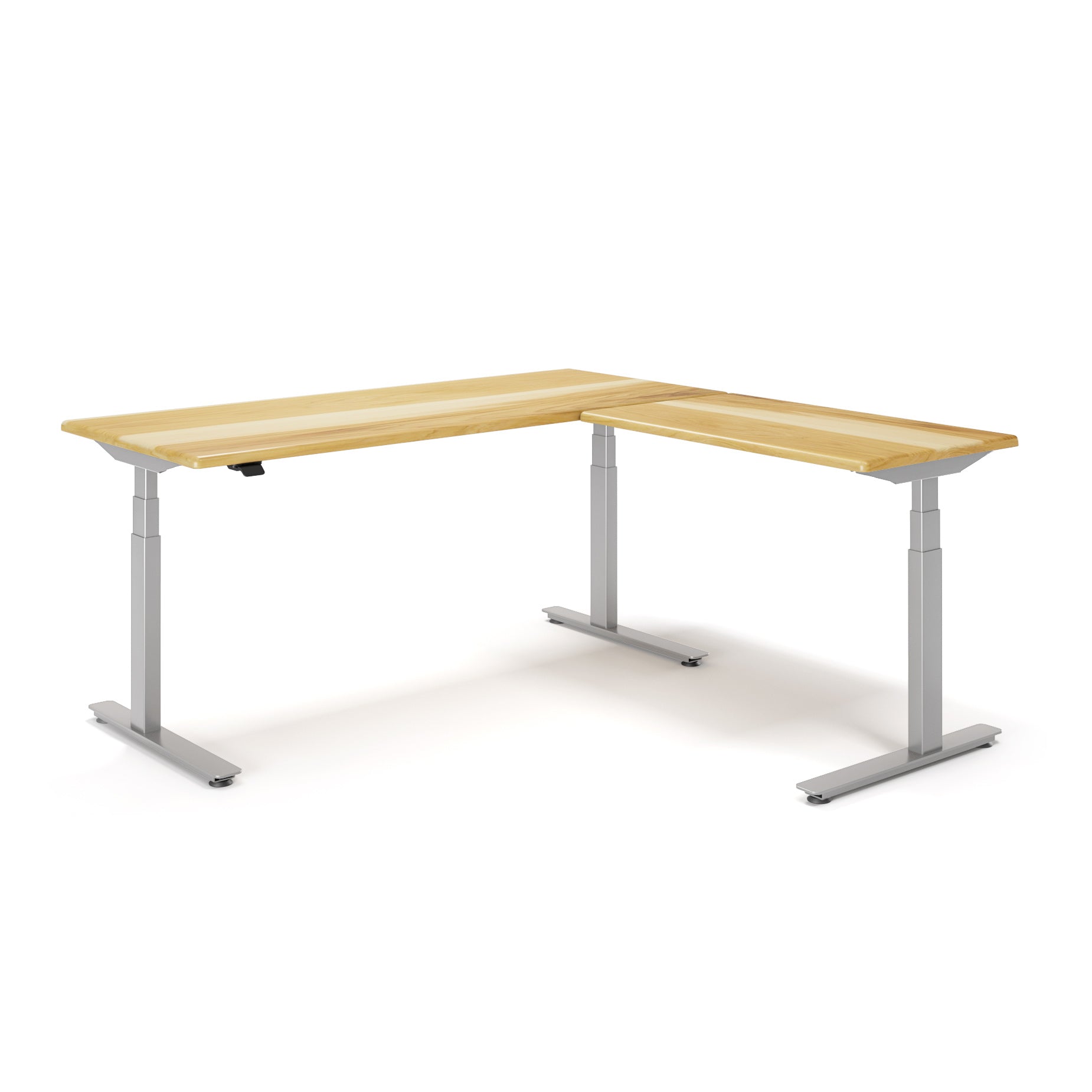 Lander Standing L-Desk with Solid Wood Desktop
