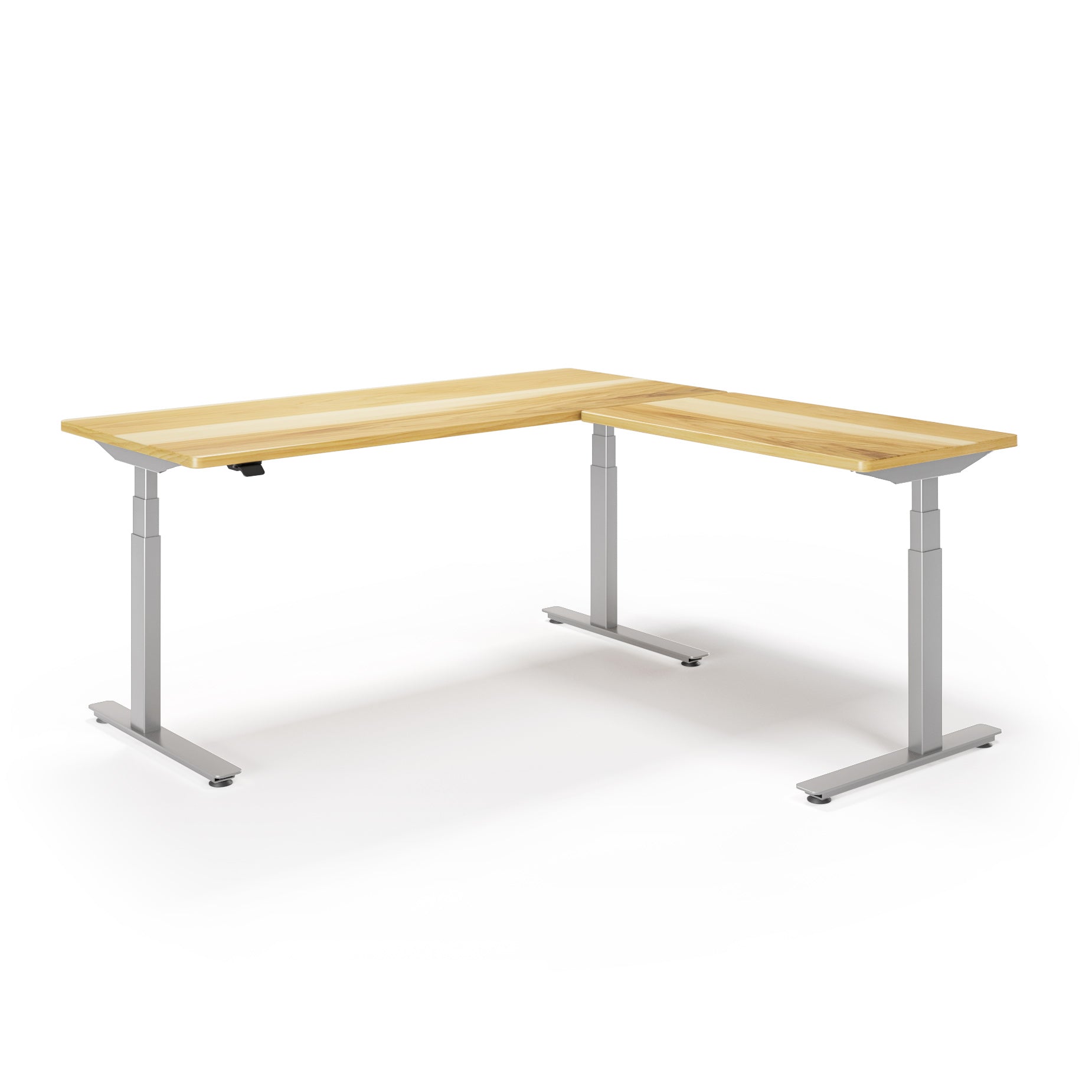 P1 ELITE L-Shaped Standing Desk with Solid Wood Desktop