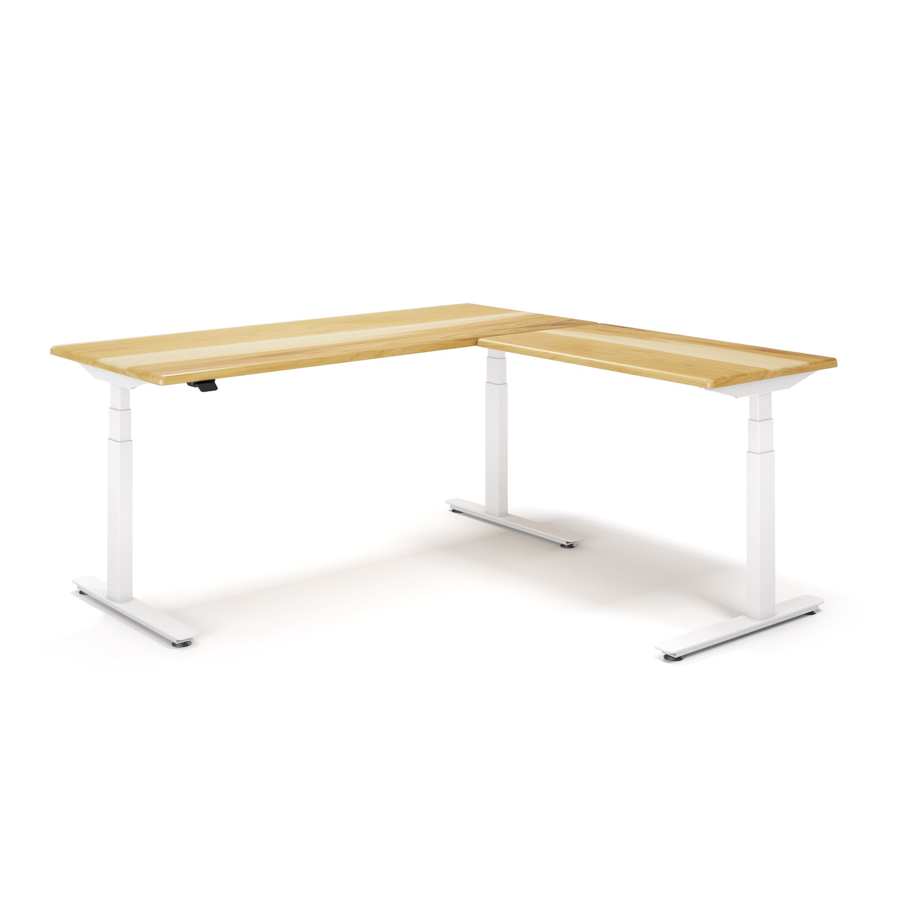 Lander Standing L-Desk with Solid Wood Desktop