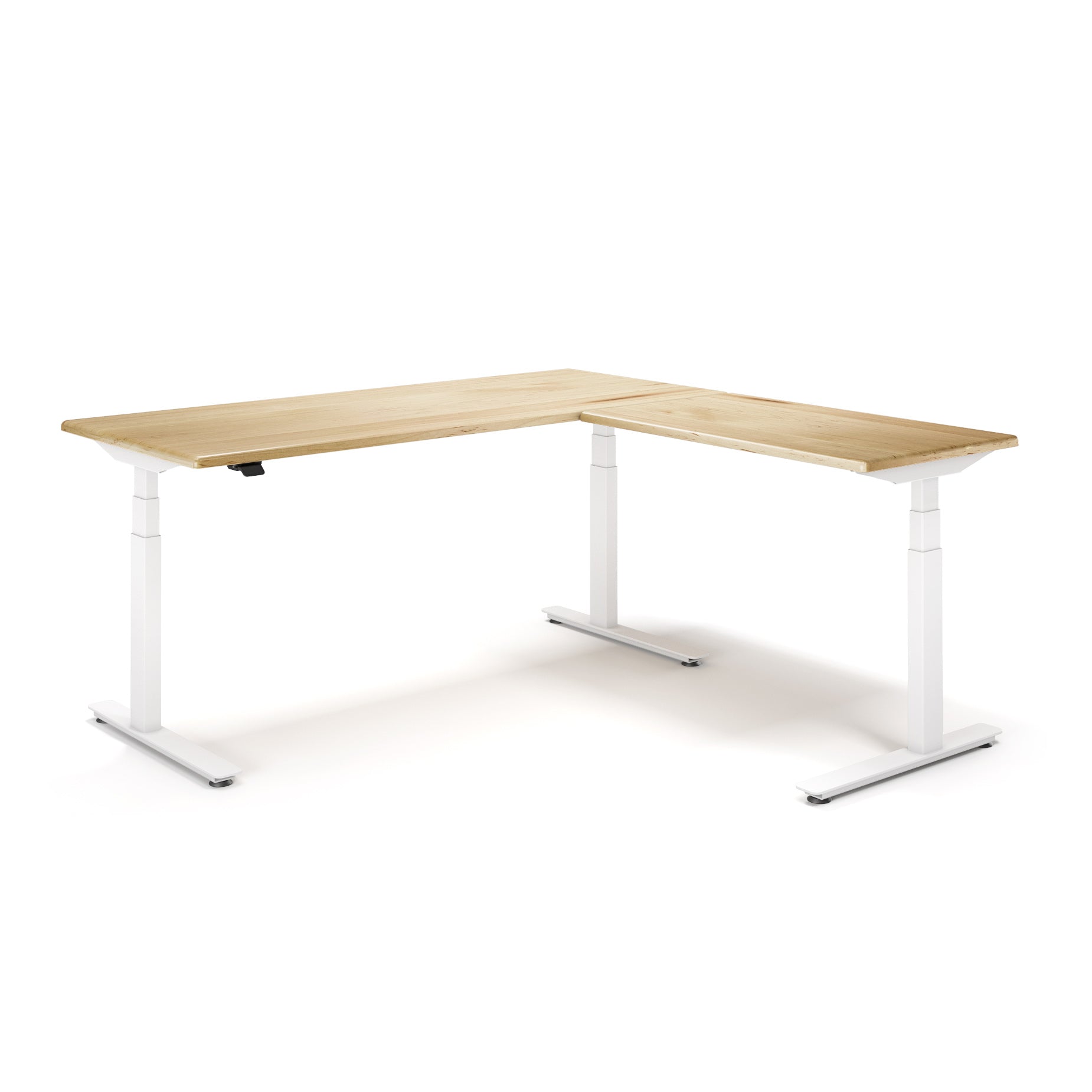 Lander Standing L-Desk with Solid Wood Desktop