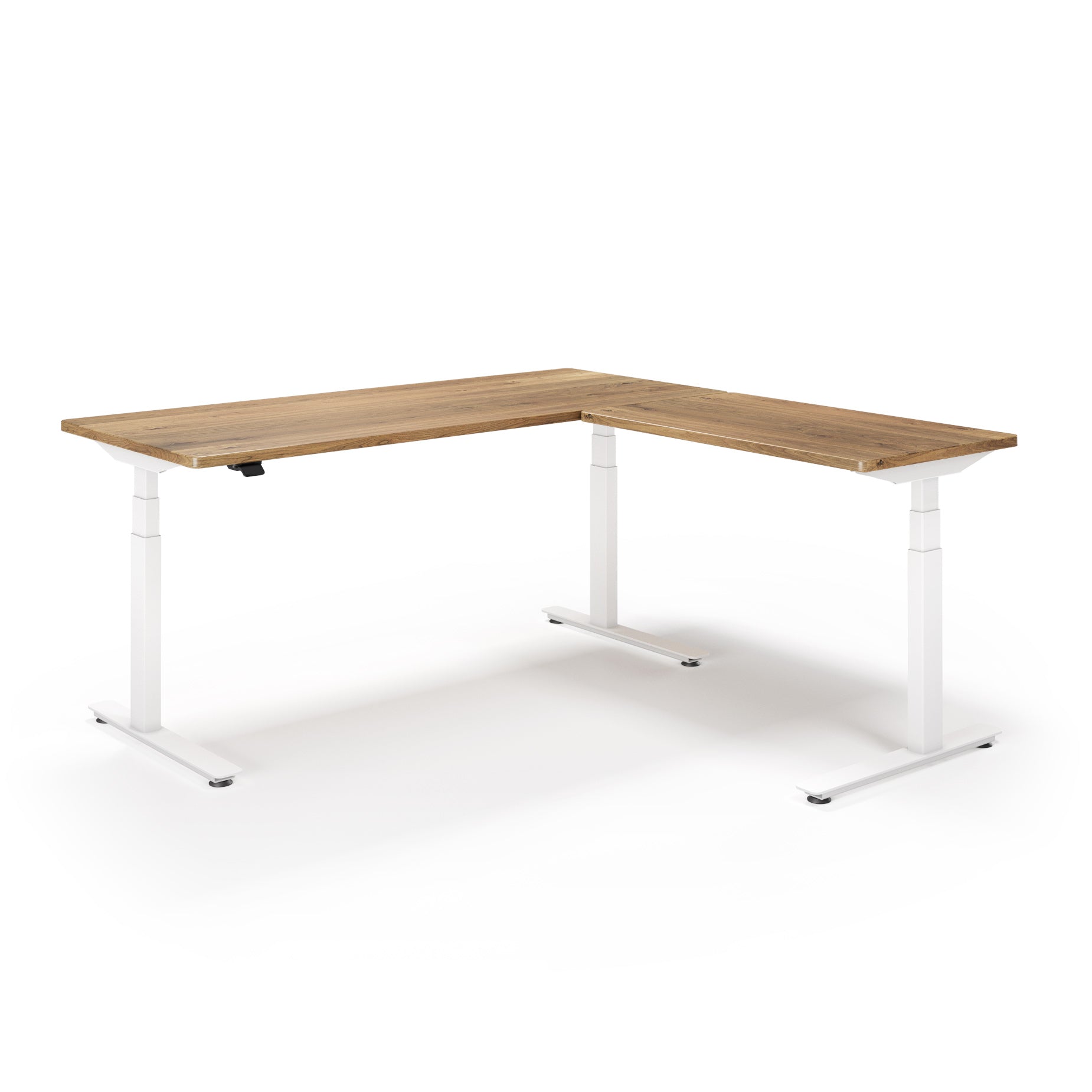 P1 ELITE L-Shaped Standing Desk with Solid Wood Desktop