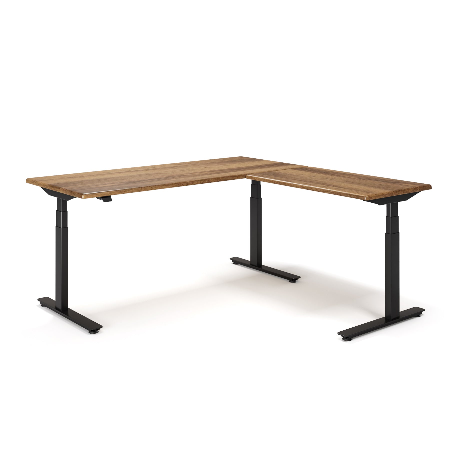 Lander Standing L-Desk with Solid Wood Desktop