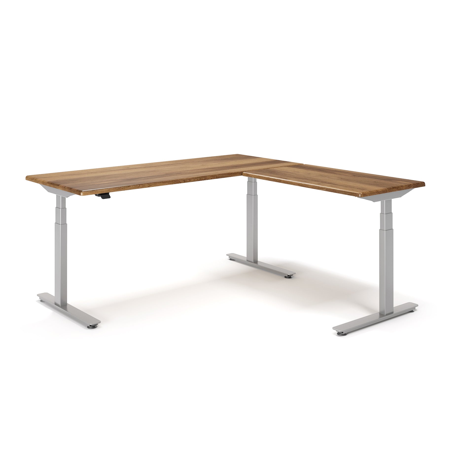 Lander Standing L-Desk with Solid Wood Desktop
