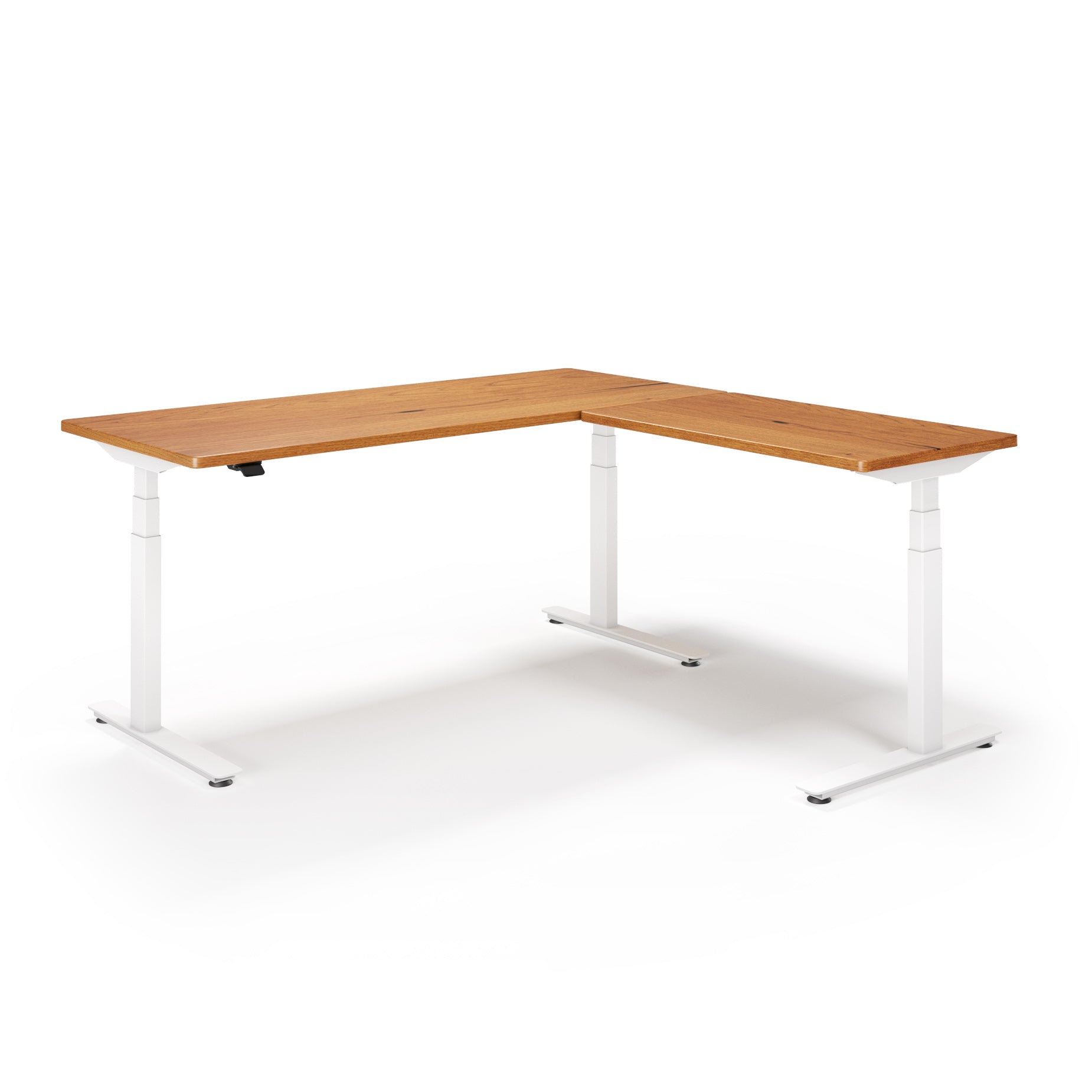 P1 ELITE L-Shaped Standing Desk with Solid Wood Desktop