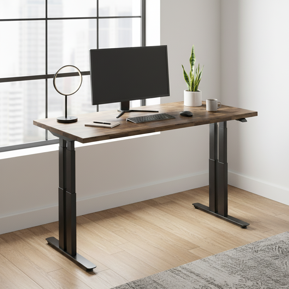 P1 ELITE PLUS Standing Desk with Butcher Block Desktop