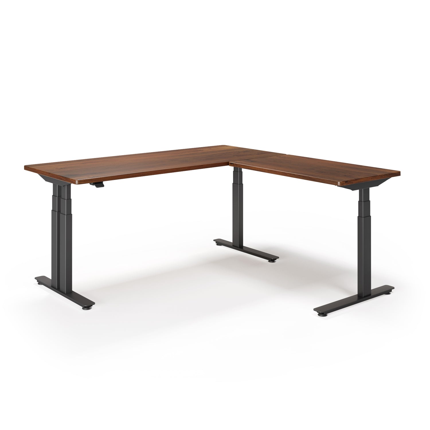 P1 ELITE PLUS L-Shaped Standing Desk with Solid Wood Desktop