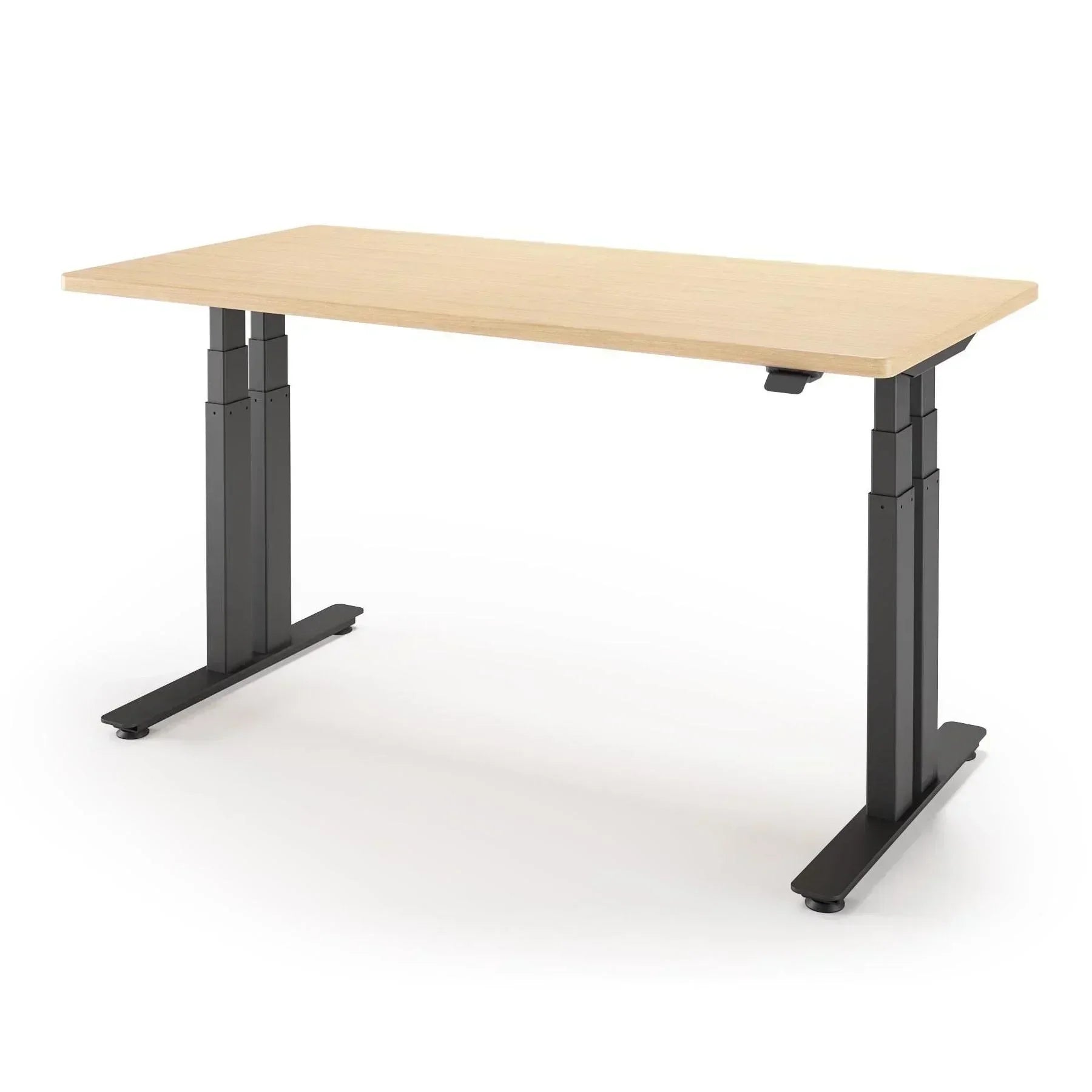 P1 ELITE+ Standing Desk 30x59-Almond Cherry-With Grommet Holes-Black-iMovR