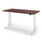 P1 ELITE+ Standing Desk 30x59-Clove Mahogany-With Grommet Holes-White-iMovR