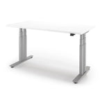 P1 ELITE+ Standing Desk 30x59-Designer White-With Grommet Holes-Silver-iMovR