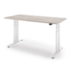 P1 ELITE+ Standing Desk 30x59-Driftwood-With Grommet Holes-White-iMovR