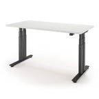 P1 ELITE+ Standing Desk 30x59-Fashion Gray-With Grommet Holes-Black-iMovR
