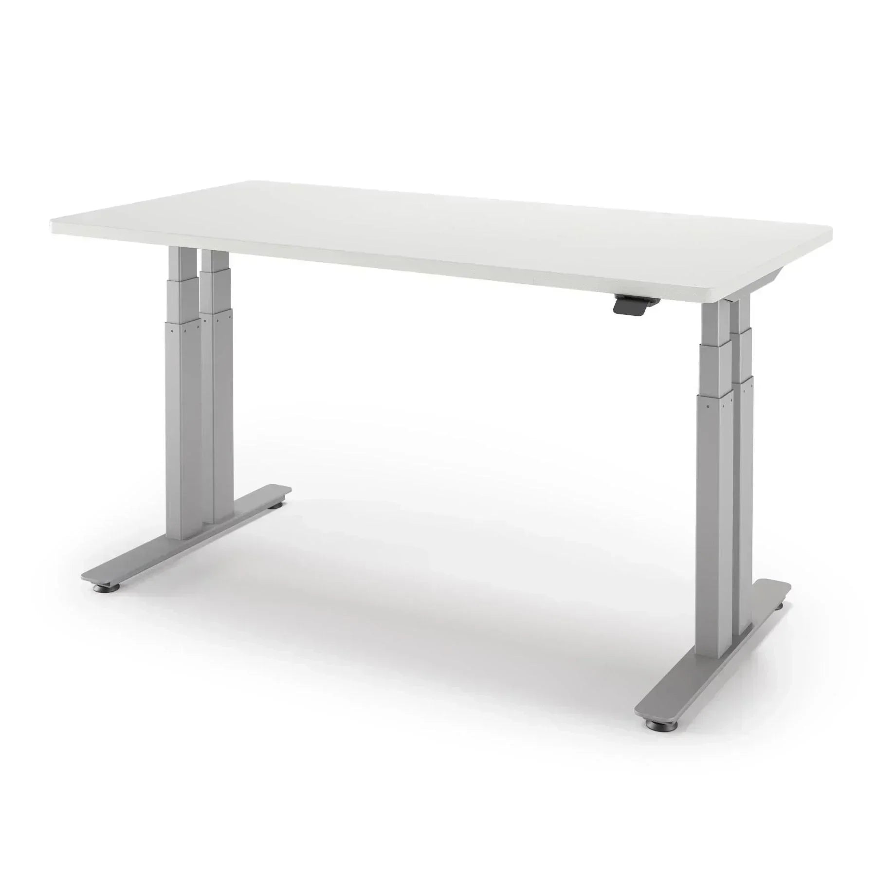 P1 ELITE+ Standing Desk 30x59-Fashion Gray-With Grommet Holes-Silver-iMovR