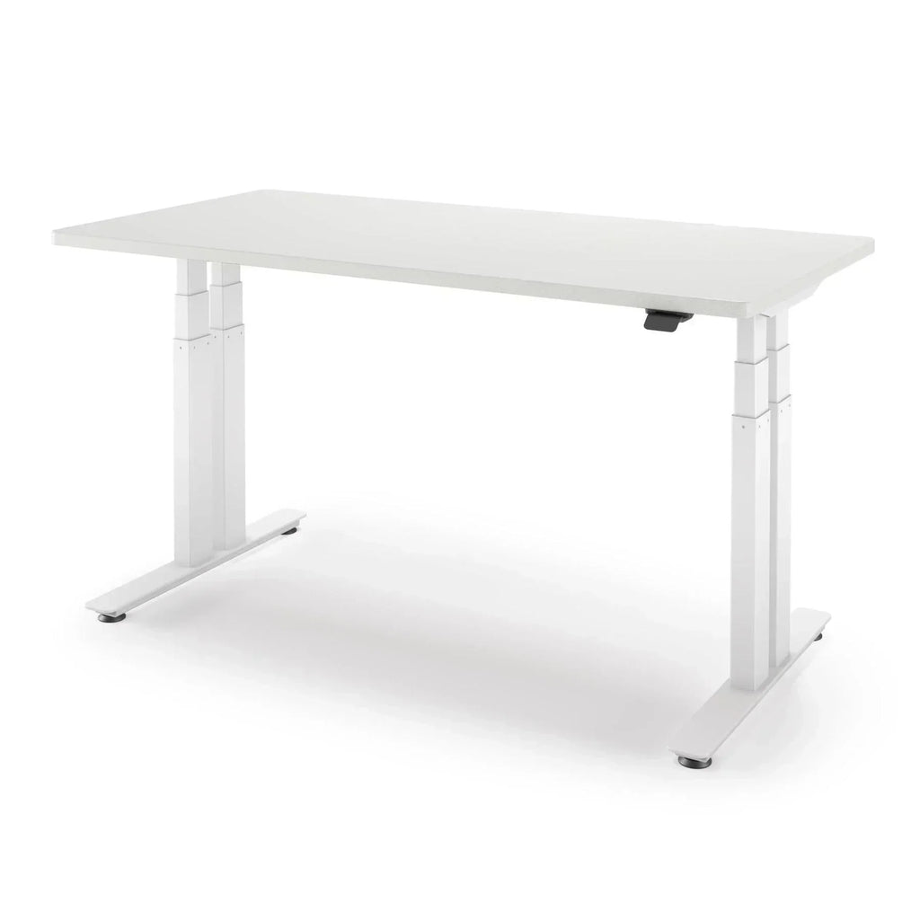 P1 ELITE+ Standing Desk 30x59-Fashion Gray-With Grommet Holes-White-iMovR