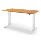 P1 ELITE+ Standing Desk 30x59-Hayward Cherry-With Grommet Holes-White-iMovR