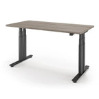 P1 ELITE+ Standing Desk 30x59-Ironwood-With Grommet Holes-Black-iMovR